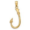 Gold Polished Fish Hook Pendants