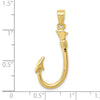 Gold Polished Fish Hook Pendants