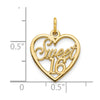 Gold SWEET 16 Heart Charm