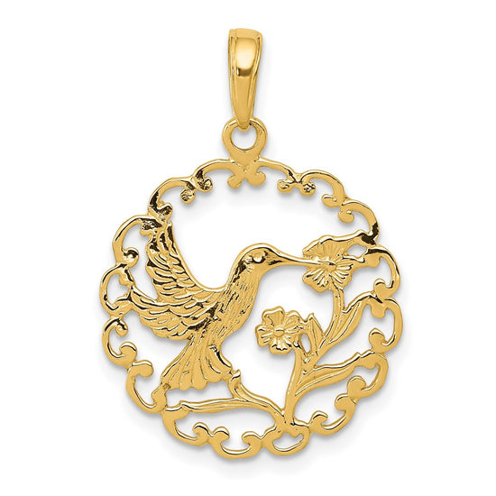 Gold Polished Hummingbird Pendants