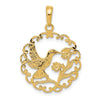 Gold Polished Hummingbird Pendants
