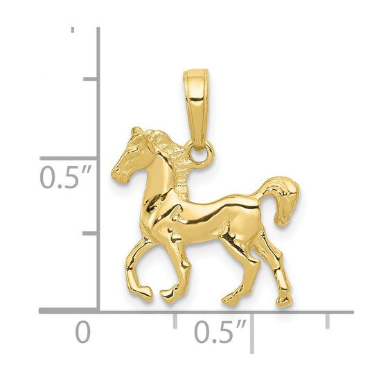 Gold Polished Horse Pendants