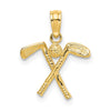 Gold Polished Golf Pendants