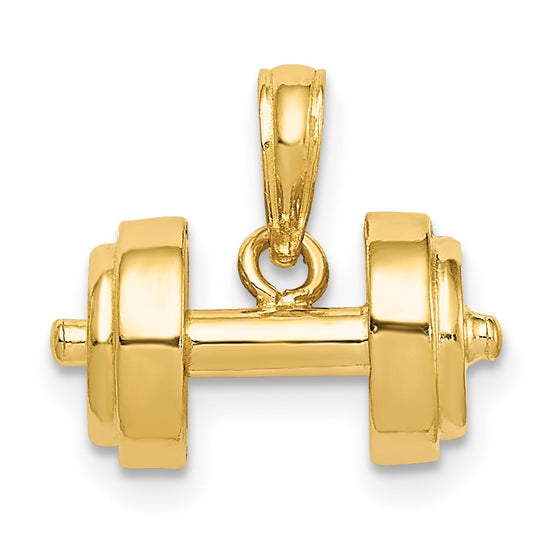 10K 3-D Single Barbell Pendant