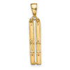 Gold Polished Snow Skiing Pendants