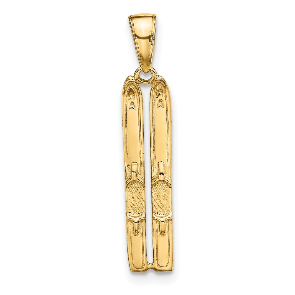 Gold Polished Snow Skiing Pendants