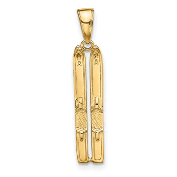 Gold Polished Snow Skiing Pendants
