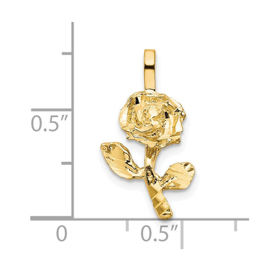 10k Yellow Gold Rose Charm