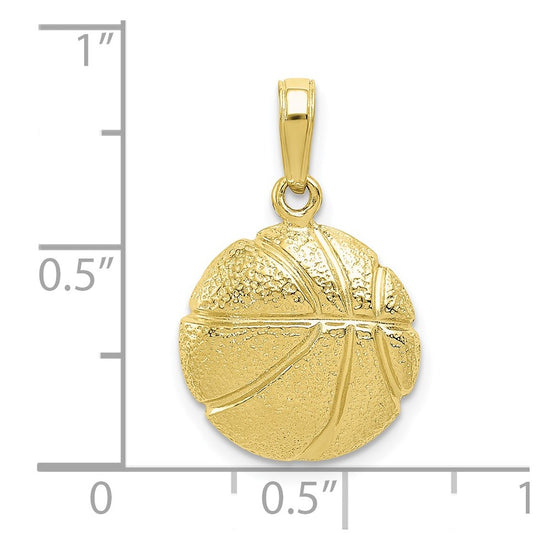 Gold Polished Basketball Pendants