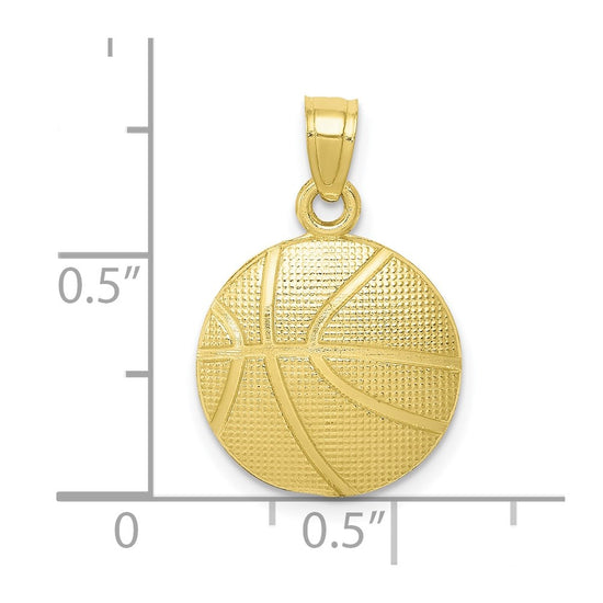 Gold Polished Basketball Pendants