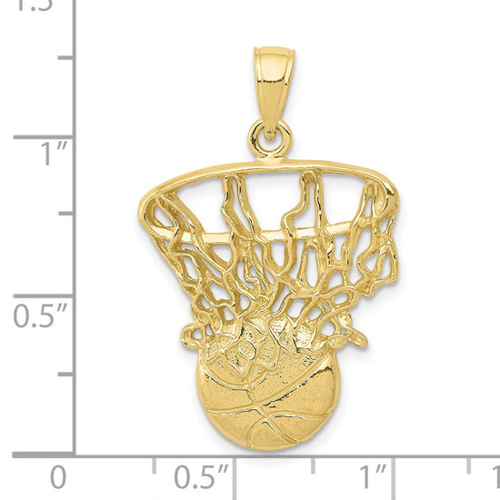 Gold Polished Basketball Pendants