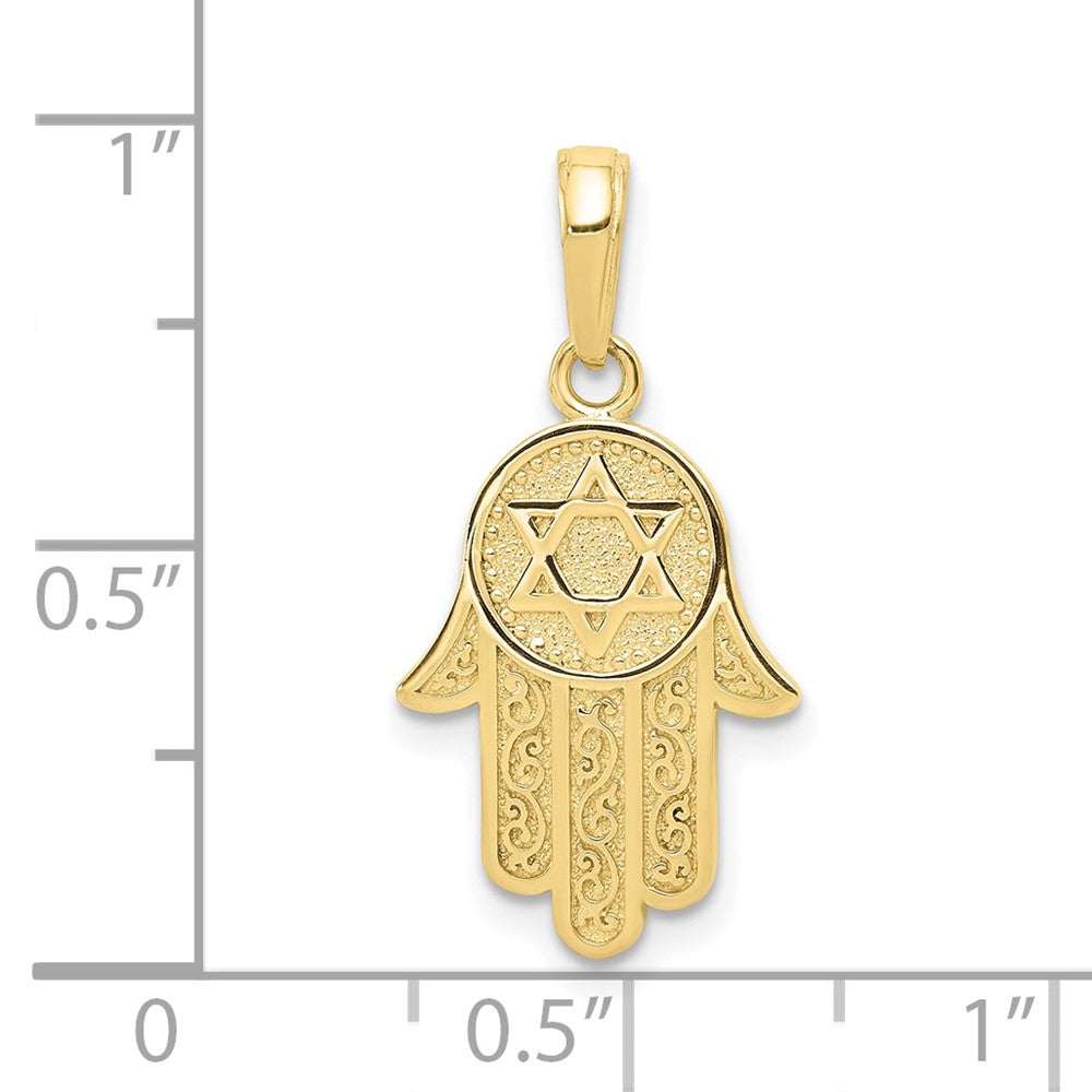 Gold Hamsa Star of David Pendant