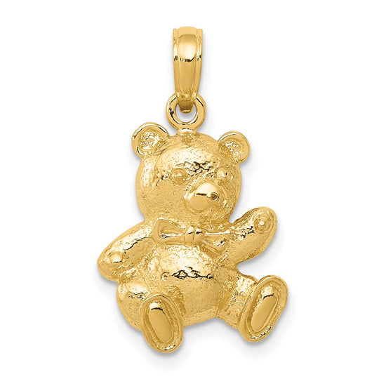 Gold Teddy Bear Pendant