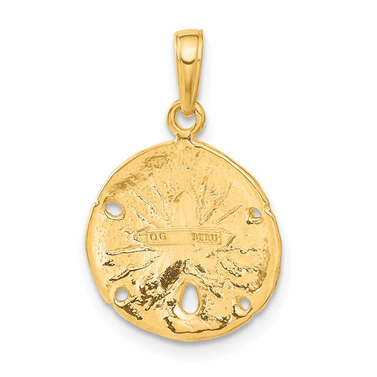 Gold Polished Sand Dollar Pendants