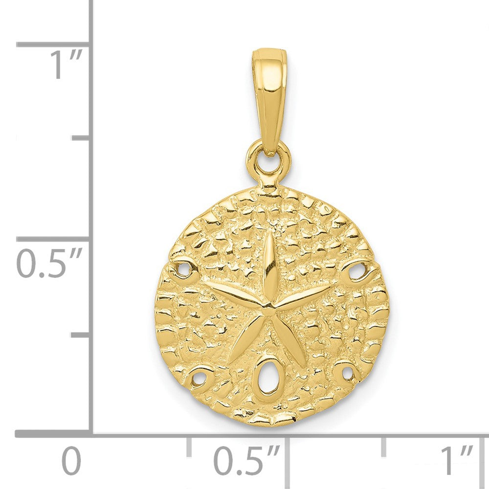 Gold Polished Sand Dollar Pendants