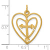 10k Cross in Double Heart Charm