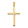 10K Polished Finish Accent Stick Cross Pendant