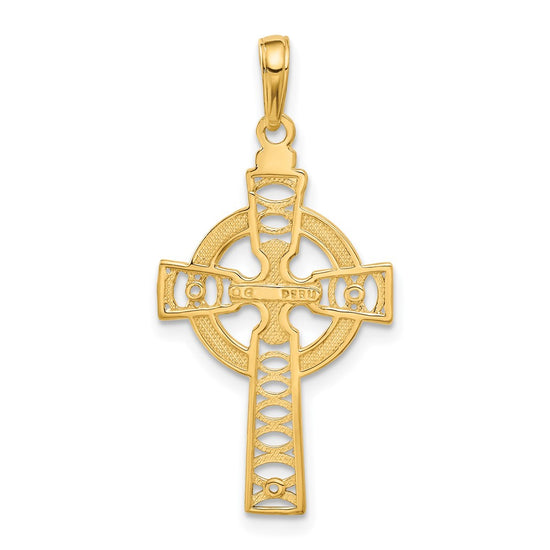 10K Celtic Cross w/Eternity Circle Pendant