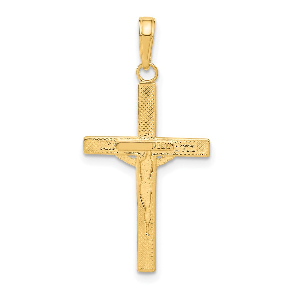 10K Diamond-cut Fancy Tipped Crucifix Pendant