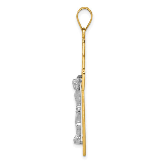 Gold Two-tone Crucifix Pendant
