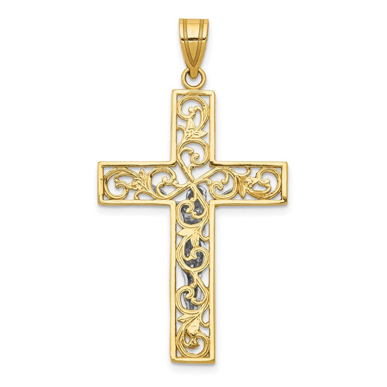 Gold Two-tone Crucifix Pendant
