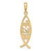 10K Ichthus Fish With JESUS Pendant