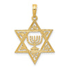 10K Star of David w/Menorah Pendant
