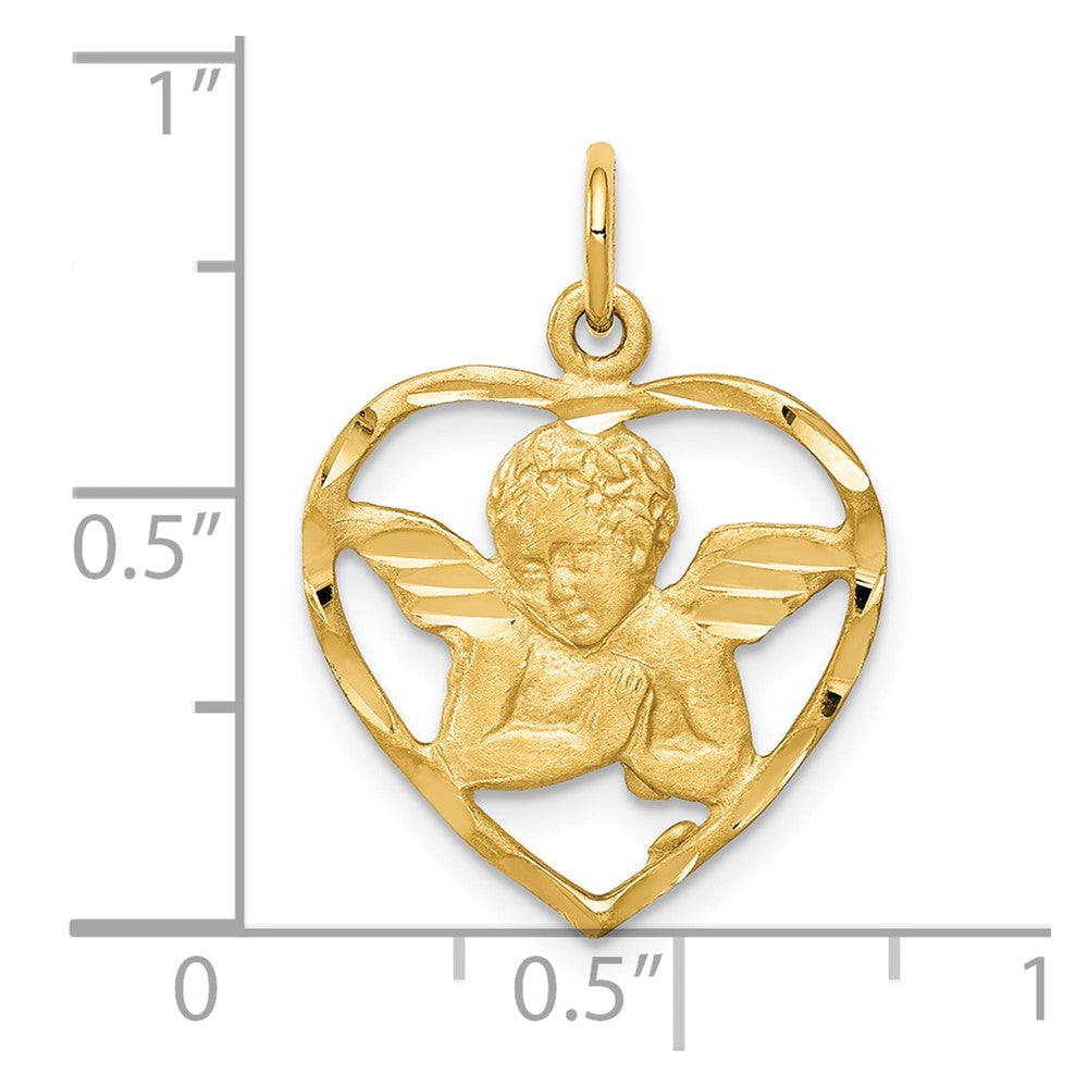 10K Angel Heart Charm