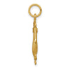 10k Satin Diamond-cut Anchor in Ships Wheel Charm