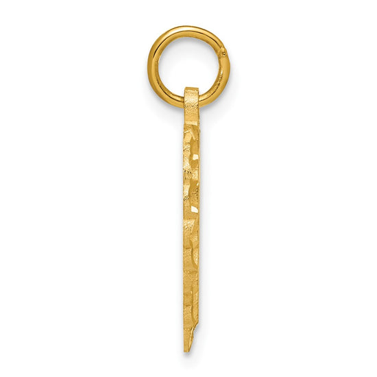 10k Initial X Scalloped Heart Charm