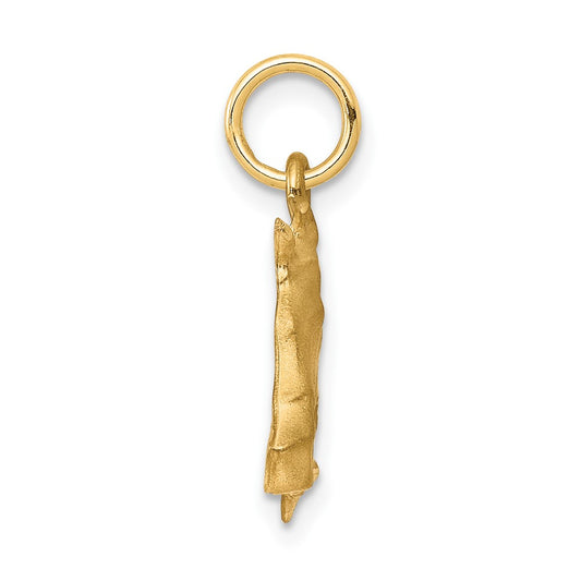 10k Solid Satin Diamond-cut Horsehead with Reins Charm