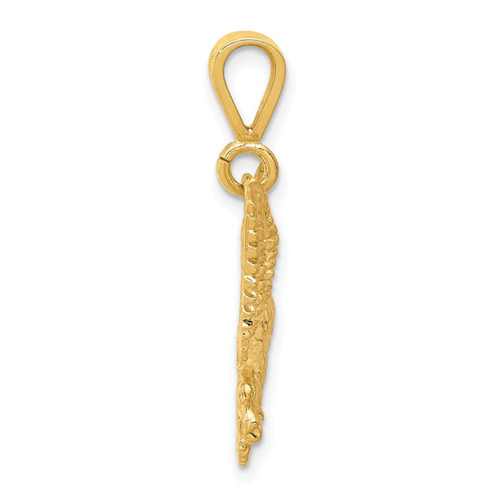 10k Solid Polished Spread Eagle Charm