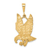 10k Solid Satin Diamond-cut Eagle Charm