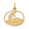 10k Unicorn in Oval Frame Charm