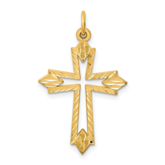 10k Cut-out Cross Charm