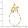 10k Double Dolphin Charm Holder