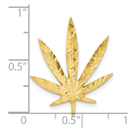 10k Solid Satin Leaf Charm