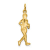 10k Satin Diamond-cut Solid Runner Charm