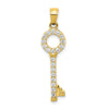 10k CZ Key Pendant