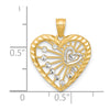 10K w/Rhodium Heart Charm