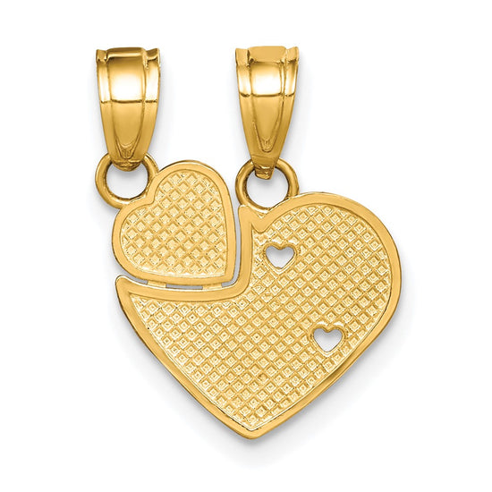 10K BIG SIS, Lil SIS Break-Apart Heart Charm