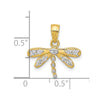 10K w/ Rhodium CZ Dragonfly Charm