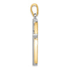 Gold Polished Beveled Framed Cross Pendant