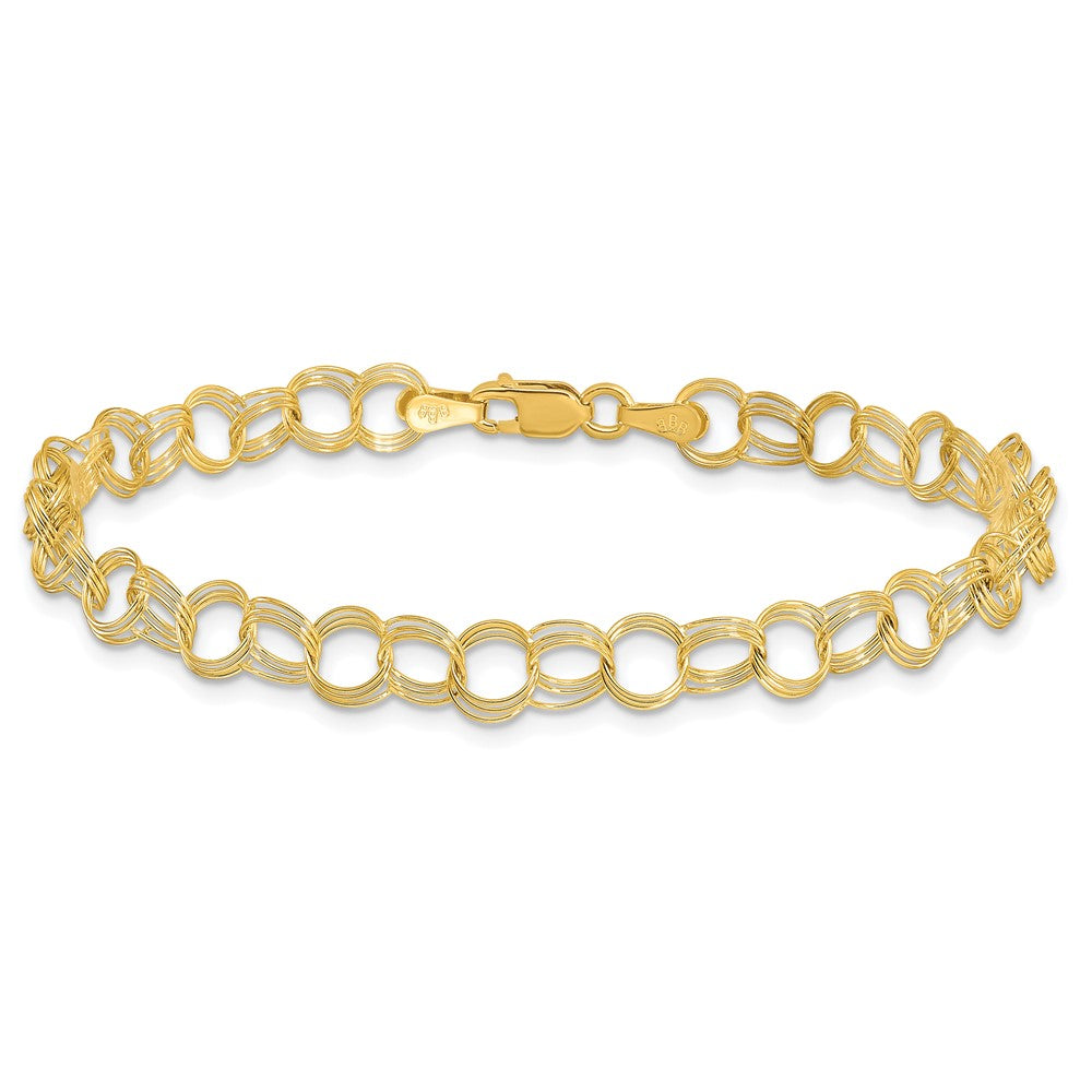Gold Heavy Double Link Charm Bracelets