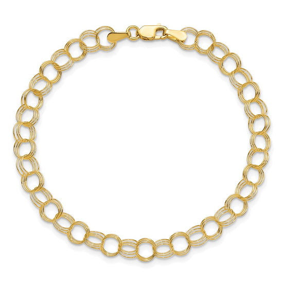 Gold Heavy Double Link Charm Bracelets