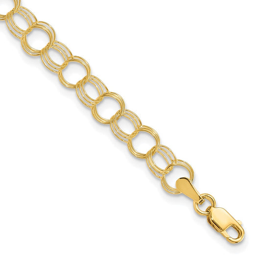 Gold Heavy Double Link Charm Bracelets