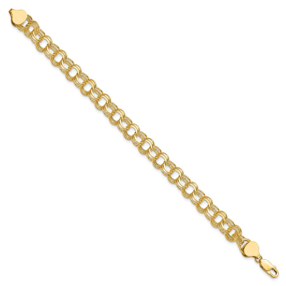 Gold Heavy Double Link Charm Bracelets