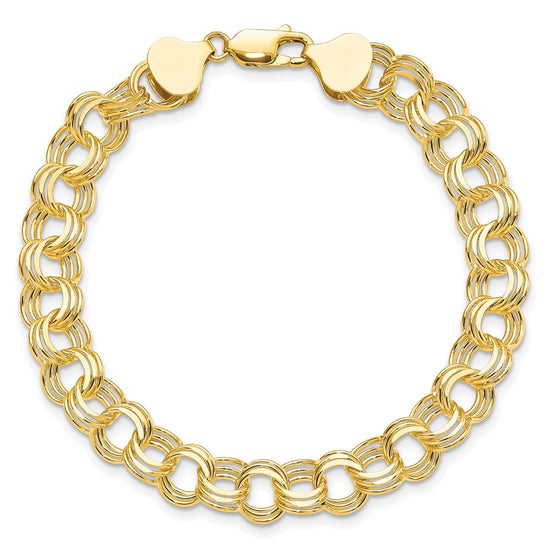 Gold Heavy Double Link Charm Bracelets