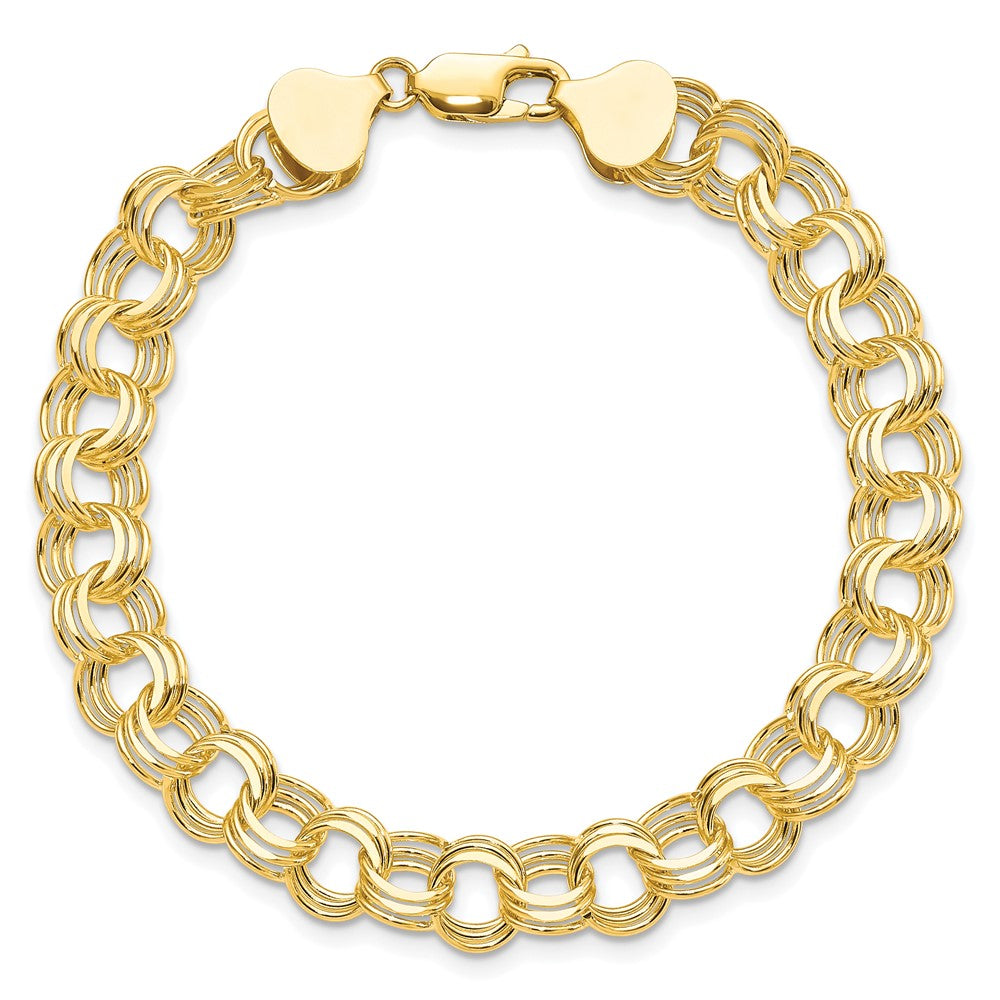 Gold Heavy Double Link Charm Bracelets