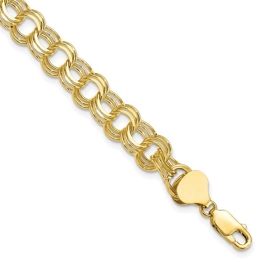 Gold Heavy Double Link Charm Bracelets